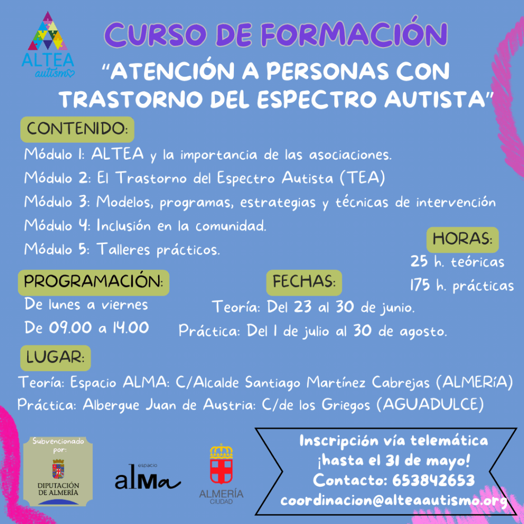 CURSO FORMACION 2025 - CURSO DE FORMACIÓN: ATENCIÓN A PERSONAS CON TRASTORNO DEL ESPECTRO AUTISTA 2025
