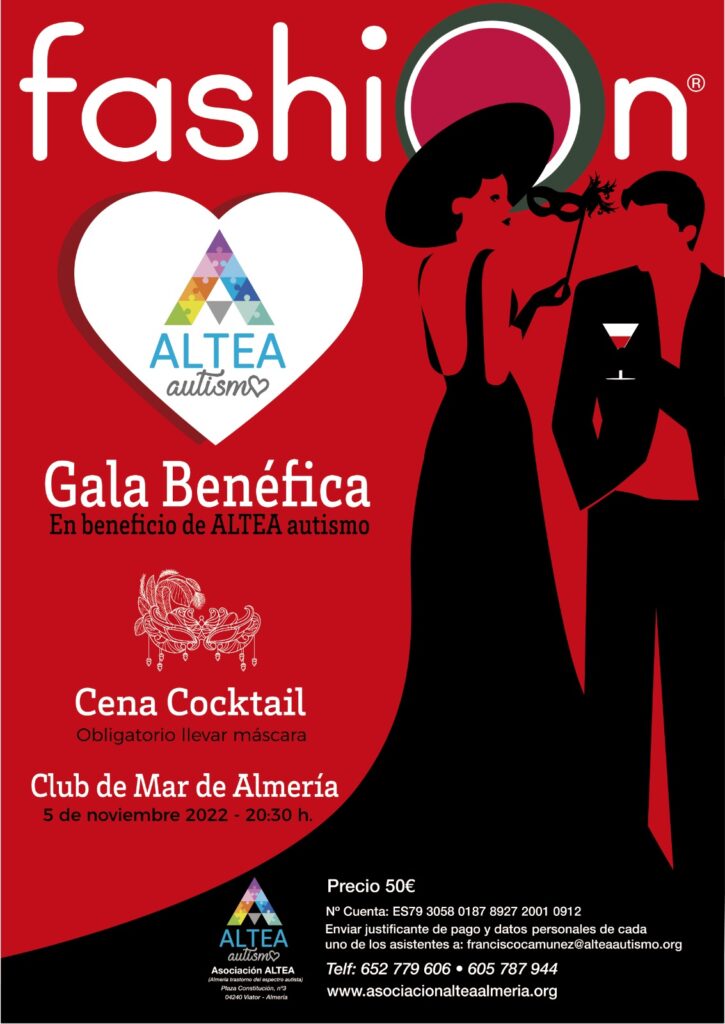 Cartel Gala - Gala Benéfica a favor de las personas con autismo de la provincia de Almería 2022