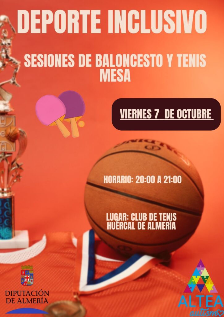 Flyer de Liga de Baloncesto para Ciegos con Fotografia de Fondo 1 - Diputación de Almería, el CTM y ALTEA se unen con un mismo objetivo