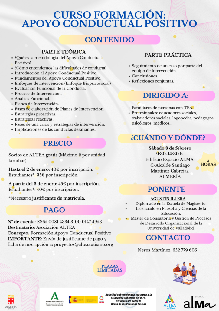 Formacion Apoyo Conductual Positivo - CURSO DE FORMACIÓN: APOYO CONDUCTUAL POSITIVO