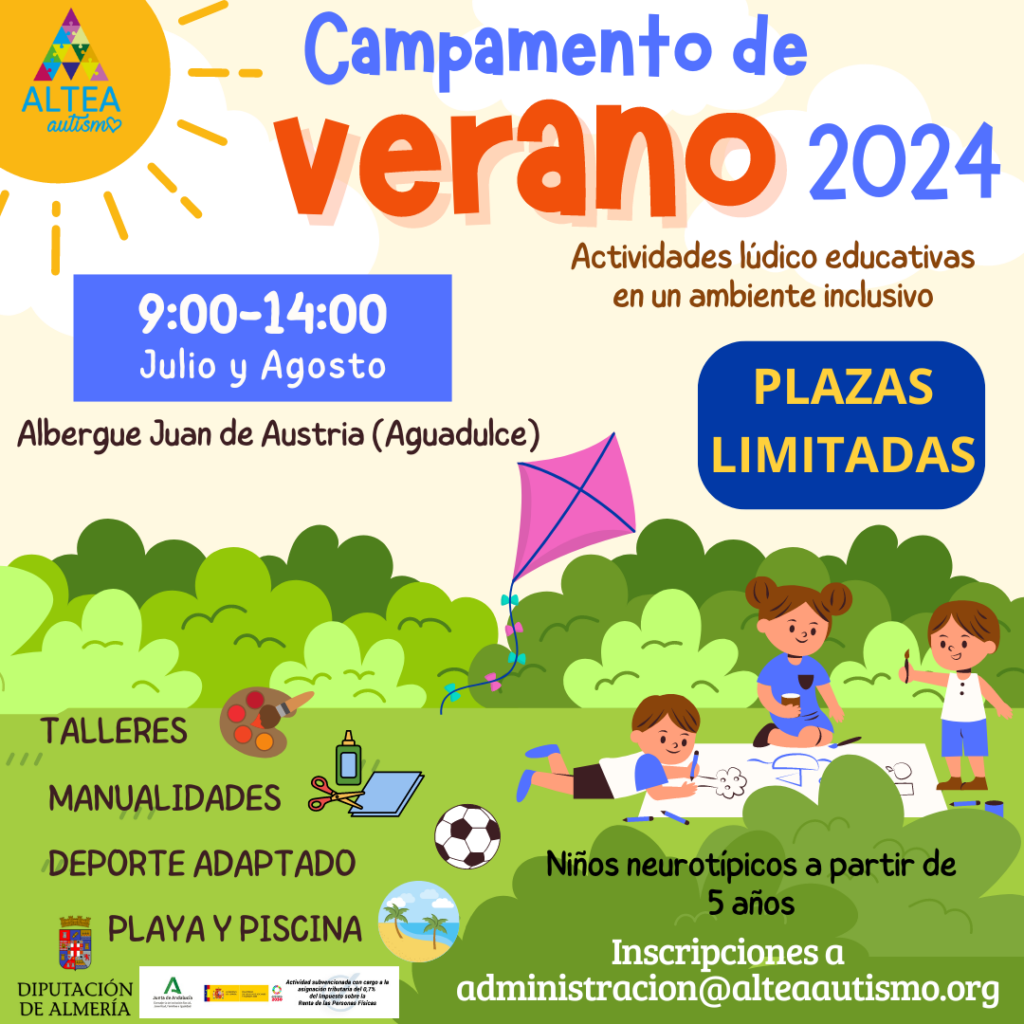 Post De Instagram Curso de Verano Ninos Ilustrado Amarillo - Campamento de Verano Inclusivo ALTEA 2024